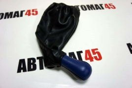 Skyway  Ручка КПП с чехлом ВАЗ 2101 2107 экокожа черно-синяя   