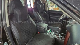 Чехлы  накидки на сиденье экокожа+алькант черный трансформер с отдельным подголовником компл Oumanni