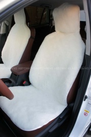 Накидка  на сиденье короткий ворс белая шерсть 60% 145х55см 1шт   