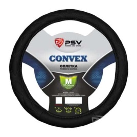PSV CONVEX  оплетка руля кожа стеганая черная размер XL   