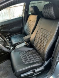 Авточехлы  Honda CIVIC Хонда Цивик 4D 4х дверная 2005-2011г Экокожа черный ромб   
