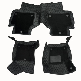 C2R Коврики 5D экокожа Lada Vesta Лада Веста черный с черной ниткой+ворс комплект