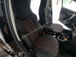 Экстрим  чехлы универсальные экокожа черный черный ромб комплект   