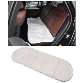 Накидка  короткий ворс задний ряд на подкладе мутон белый 130х55см   