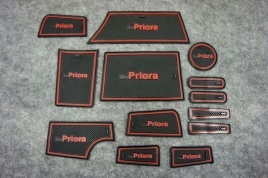 Коврики в ниши Лада Lada Приора Priora 2 красные буквы 13пр.