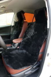 Накидки  короткий ворс мутон черный с боками 145х55см комплект 5шт   