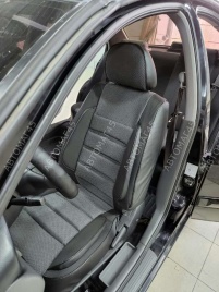 Авточехлы  Nissan Almera classic Ниссан Альмера классик 2006-2013г жаккард черно-серый Ижевск   