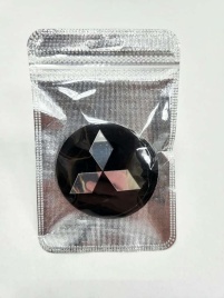 Наклейка на колпаки Mitsubishi сферическая изогнутая 5,5см 4шт черная (137502)