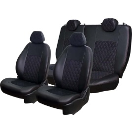 Авточехлы  Lada Largus Ларгус Largus Cross 5 местный 2/3 2012-2021 экокожа алькан черн с сер.н. ромб