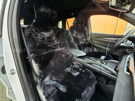 Накидки  короткий ворс мутон черный с боками 140х55см 1сорт 2шт АКЦИЯ!  