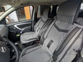 Чехлы  накидки на сиденье лен форма 2Д серый комплект 5шт 