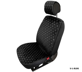 Maximal Чехлы  накидки на сиденье велюр черный с бежевой ниткой комплект 5шт   