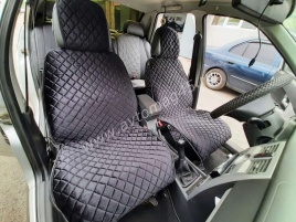 Гелакси  Накидки на сиденье универсальные велюр передние черные с боками с черной ниткой 1шт 