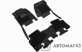 Ковры  5D экокожа Toyota Land Cruiser Prado 150 с 18г черный с бежевой ниткой+ворс комплект АКЦИЯ! 