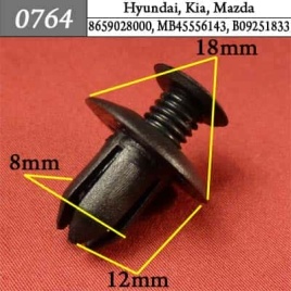 0764 Клипса пистон для Hyundai Kia Mazda