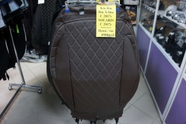 Авточехлы  Kia Rio с 2017г Rio X-Line с 2017г Hyundai Solaris c 2017г экокожа коричневый ромб   