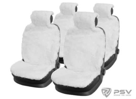 Fentow Накидки  короткий ворс мутон белый премиум 146x55 на весь салон 5шт   