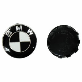 Колпачок ступицы BMW 57/55 10 ножек черный/белый (217208)