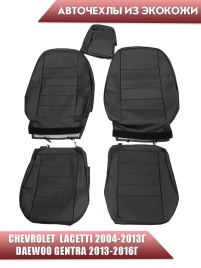 Авточехлы  Chevrolet Lacetti Лачетти Daewoo Gentra Дэу Джентра экокожа черная Офис