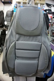 Авточехлы  Газель трехместная жаккард черно-серый стежок   