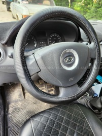 SALMAN  оплетка руля M экокожа (карбон) 36-38см  GYC-36 