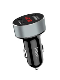 Hoco Z26 зарядное устройство в прикуриватель вольтметр + 2 USB 2.1 A
