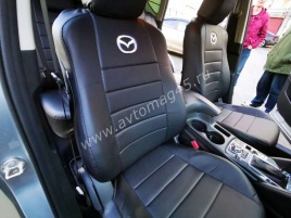 Авточехлы  Mazda CX-5 Мазда СХ-5 низ 1/1 верх 3/3 экокожа черная   
