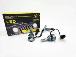 Ruzoom F9A  светодиодные лампы LED 2шт HB3 (9005) 12В 60W 6000K 6000Lm гарантия 6мес   