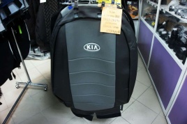 Авточехлы  Kia Cerato Киа Серато 2013-2020г 3 поколение экокожа черно-серая   