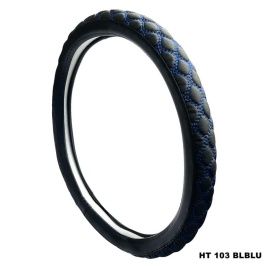 Maximal  оплетка руля экокожа черная ромб синяя нитка размер 37-39см HT-103 BLBLU 