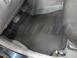 EVA ЭВА 3D коврики в салон Hyundai Accent II 1999-2012г черный рисунок ромб комплект 5шт CITY  