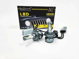 Ruzoom F9A  светодиодные лампы LED 2шт H4 12В 60W 6000K 6000Lm гарантия 6мес   
