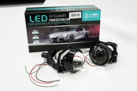 TGOR EK15 светодиодные Би-Led линзы 3.0" 12V 50/60W 6000K 5600Lm 2 чипа 2шт гарантия 12 месяцев   