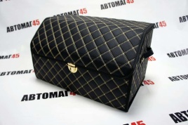 Органайзер  багажника кофр экокожа черный с бежевой ниткой 50 x 30 x 30см MAXIMAL Middle   