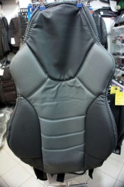 Авточехлы  ВАЗ 2111 2112 Приора хэтчбек до 2014г экокожа черно-серая   