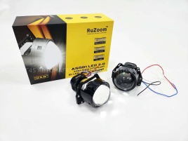 Ruzoom AS001 2024  светодиодные Би-Led линзы 3.0" 12V 60-65W 6000K 4400Lm 2 чипа гарантия 12 месяцев