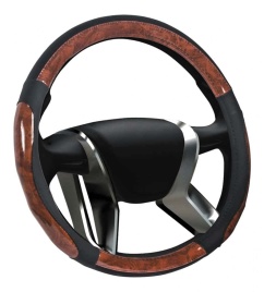 Senator  оплетка руля M кожа черная вставка под дерево   