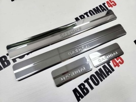 LIDER  Накладки на пороги  Nissan Qashqai Ниссан Кашкай 2006-2013г 4 шт нержавейка   