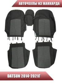 Авточехлы  Datsun Датсун 1/1 2/3 жаккард черный г.Ростов  