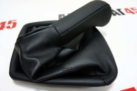 Skyway  Ручка КПП с чехлом Лада Приора экокожа черная   