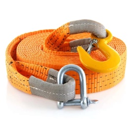 Автодело трос буксировочный 10т крюк-скоба ленточный 6м   