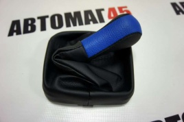 Skyway  Ручка КПП с чехлом ВАЗ 2113 2114 2115 экокожа черно-синяя   