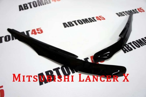 Реснички накладки на фары Mitsubishi Lancer 10 Мицубиси Лансер 10 2шт    фото 1