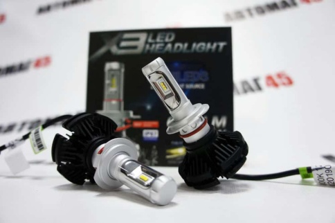 X3 чип  ZES LED 2шт H7 12В 18W 6000K 4400Lm с обманкой гарантия 1мес    фото 4