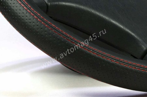 IGG  404 оплетка руля экокожа черный черный с красной отстрочкой    фото 2