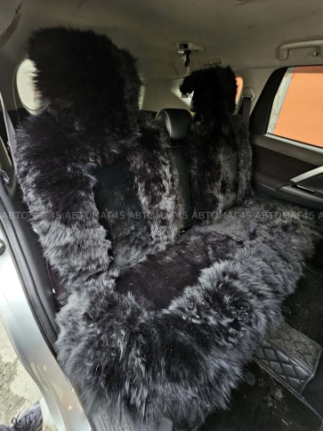 Fentow Накидки  комбинированные черный волк 142x55см комплект на салон 5шт    фото 12