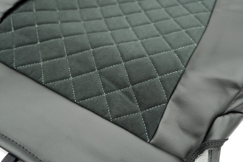 Авточехлы  Kia Sportage Киа Спортаж 2016-10.2022г 4 пок экокожа алькантара черная серая нить ромб    фото 4