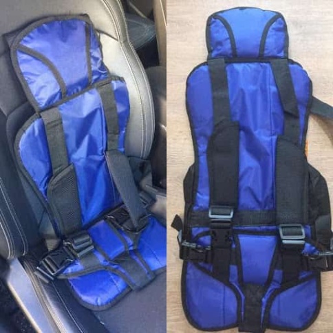 Масяня Автокресло бескаркасное универсальное 1,2,3 группа от 1-12 лет вес 9-36 кг синий фото 1