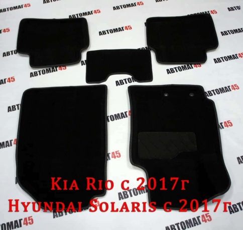 Seintex  коврики в салон 3D ворс Kia Rio с 2017г Hyundai Solais с 2017г комплект черный 5шт   фото 7