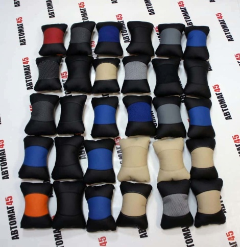 Подушка  под шею экокожа и ткань    фото 5